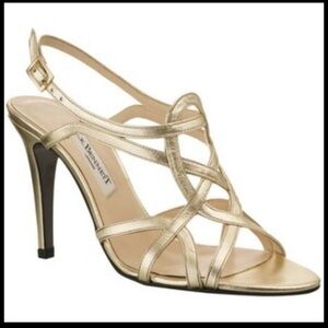 L.K. Bennett Gold Strappy Feria Heels Size‎ EU 37